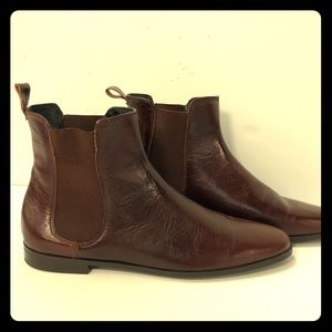 Zara brown red mosh flat boots